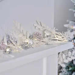 Party Delights Hanging Decorations<White & Silver Berry Foliage Garland - 1.8M