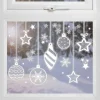 Party Delights Snowflake Decorations<White Bauble, Star & Snowflake Christmas Window Sticker Sheets (3Pk)