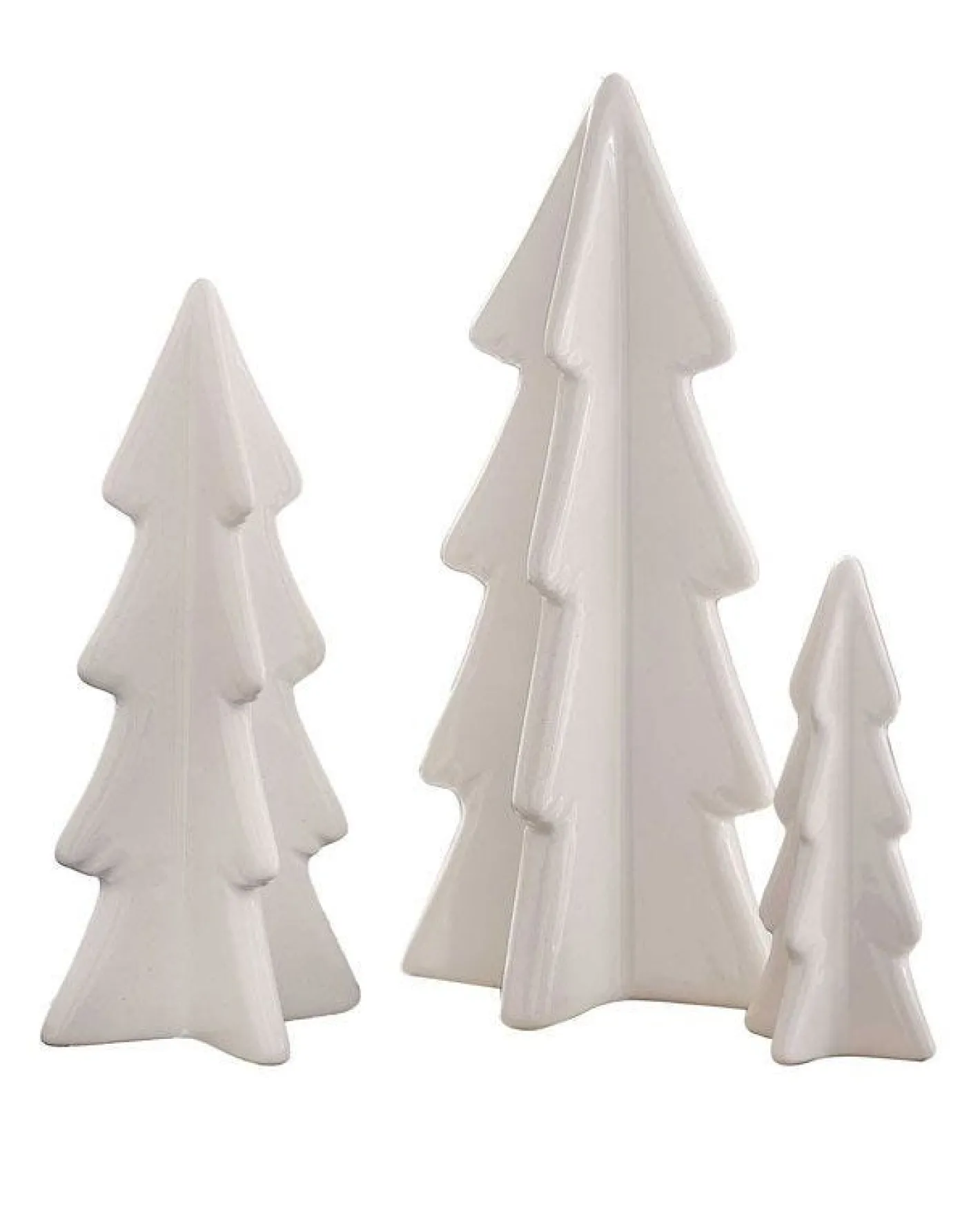 Party Delights Tableware<White Ceramic Trees Decoration (3Pk)