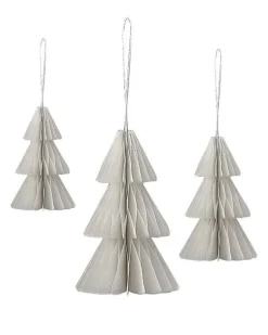 Party Delights Hanging Decorations<White Honeycomb Trees Hanging Decorations (3Pk)