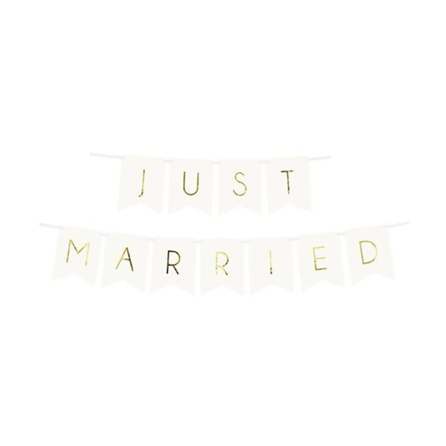 White Just Married Bunting - 1.5M<Party Delights New