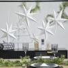 White Paper Hanging Stars (6Pk)<Party Delights Clearance