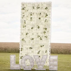 White Rose Flower Wall Backdrop Tile - 60Cm X 40Cm<Party Delights Discount