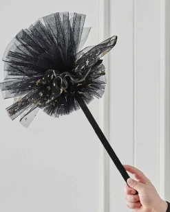 Party Delights Costume Accessories<Witch Black & Gold Star Broom