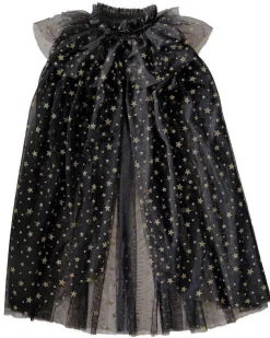 Party Delights Costume Accessories<Witch Black & Gold Star Cape