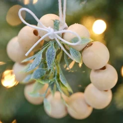 Party Delights Hanging Decorations<Wooden Beads & Foliage Tree Decorations (4Pk)