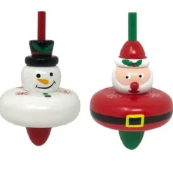 Party Delights Stocking Fillers<Wooden Christmas Spinning Top - 8Cm