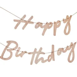 Wooden Happy Birthday Bunting<Party Delights Clearance