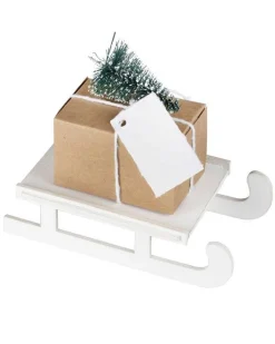 Party Delights Gift Wrapping<Wooden Sleigh With Gift Box & Tag Place Card Holder (4Pk)