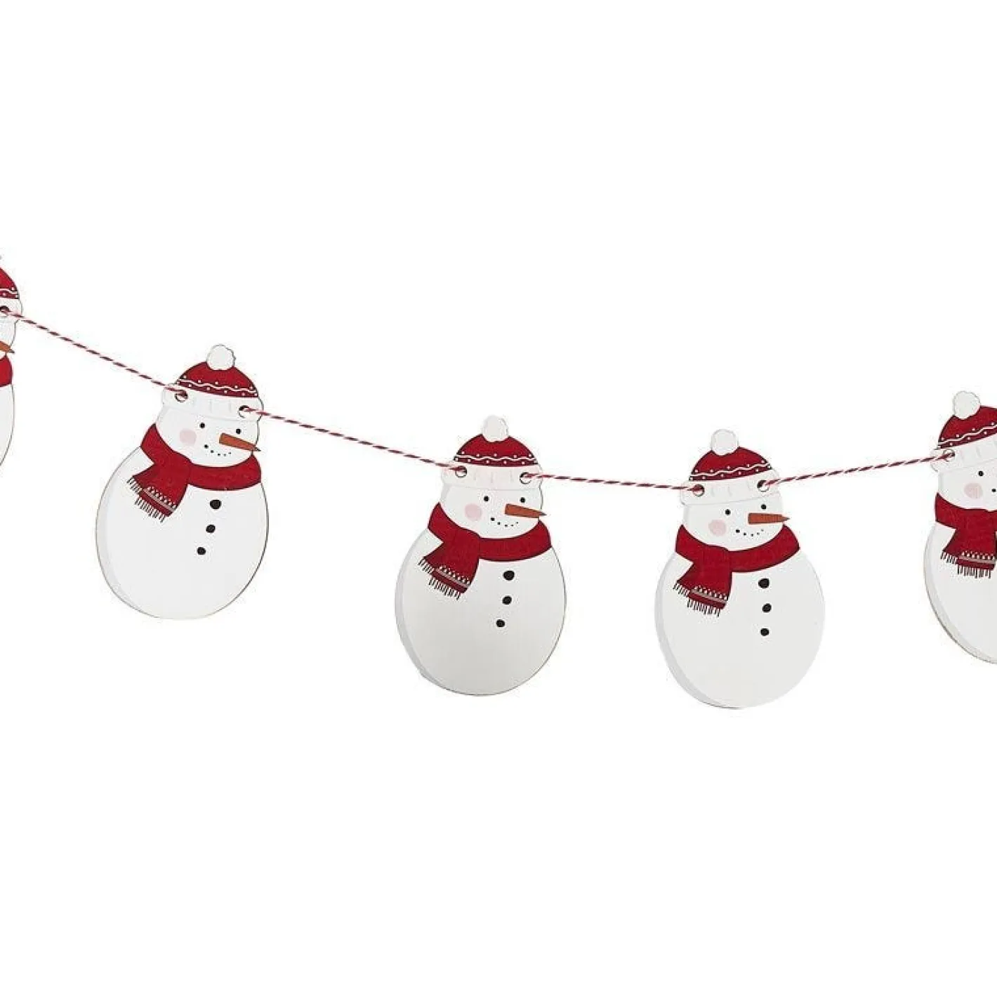 Party Delights Hanging Decorations<Wooden Snowman Garland - 2M