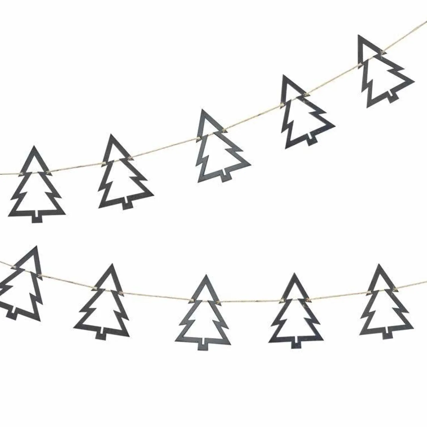 Party Delights Hanging Decorations<Wooden Tree Christmas Bunting Black - 2M