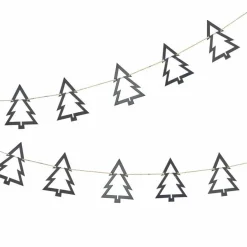 Wooden Tree Christmas Bunting Black - 2M<Party Delights Outlet