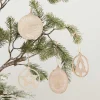 Party Delights Hanging Decorations<Wooden Tree Decorations Set - 9Cm (4Pk)