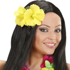 Yellow Hibiscus Flower Clip<Party Delights Online
