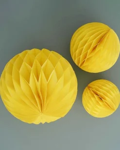 Party Delights Hanging Decorations<Yellow Paper Honeycomb Hanging Decorations (3Pk)