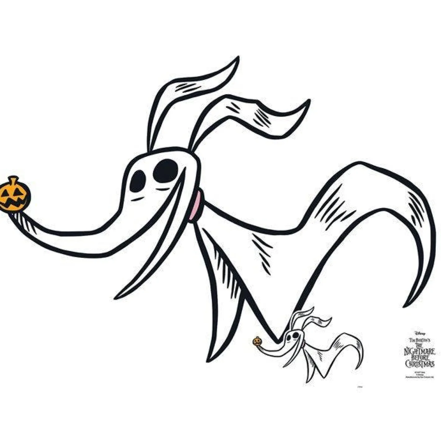 Party Delights Cut Outs & Scene Setters<Zero The Nightmare Before Christmas Cardboard Cutout - 133Cm X 96Cm