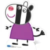 Zoe Zebra Peppa Pig Cardboard Cutout - 68Cm X 60Cm<Party Delights